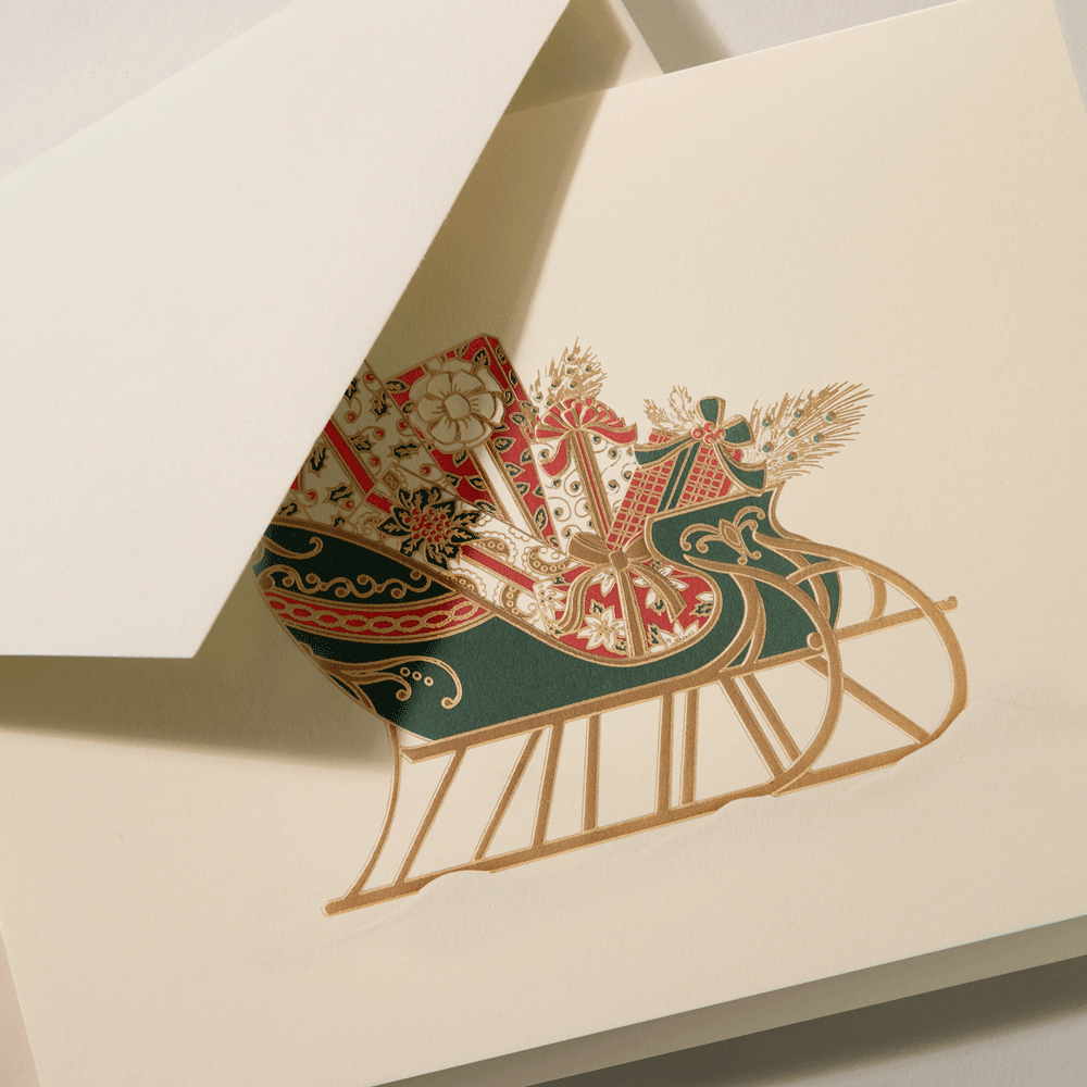 Sleigh Holiday Greeting Card | Crane Stationery