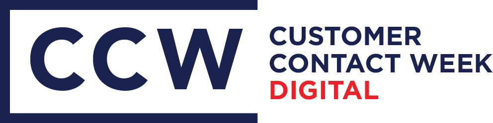Logo for Customer Contact Week Digital with the initials "CCW" in large bold letters and the words "Customer Contact Week Digital" to the right, with "Digital" highlighted in red.