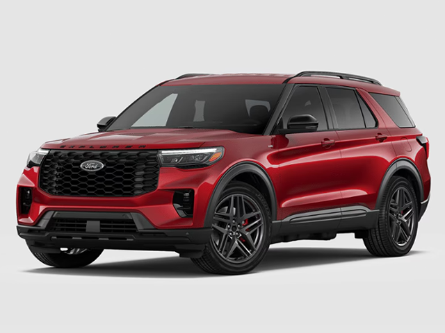 Photo view of 2026 Ford Explorer in Red