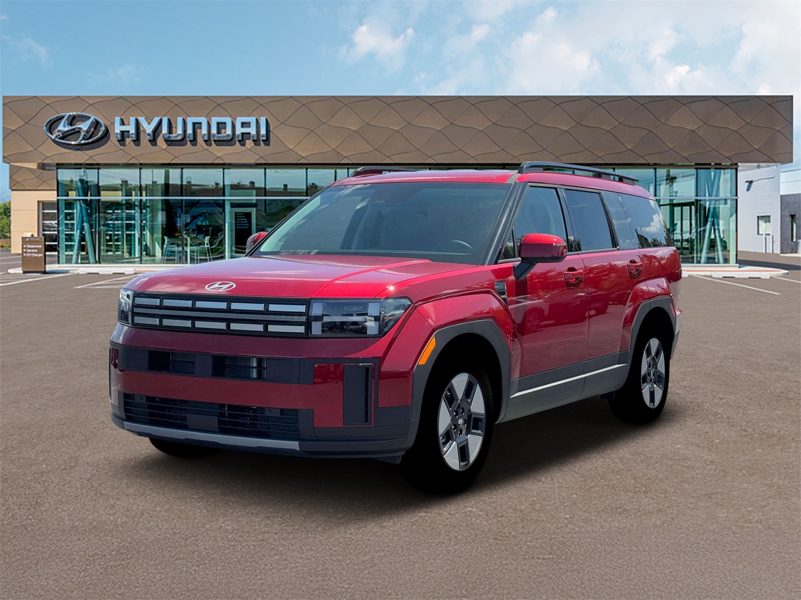 Photo view of 2026 Hyundai Santa Fe Hybrid in Red