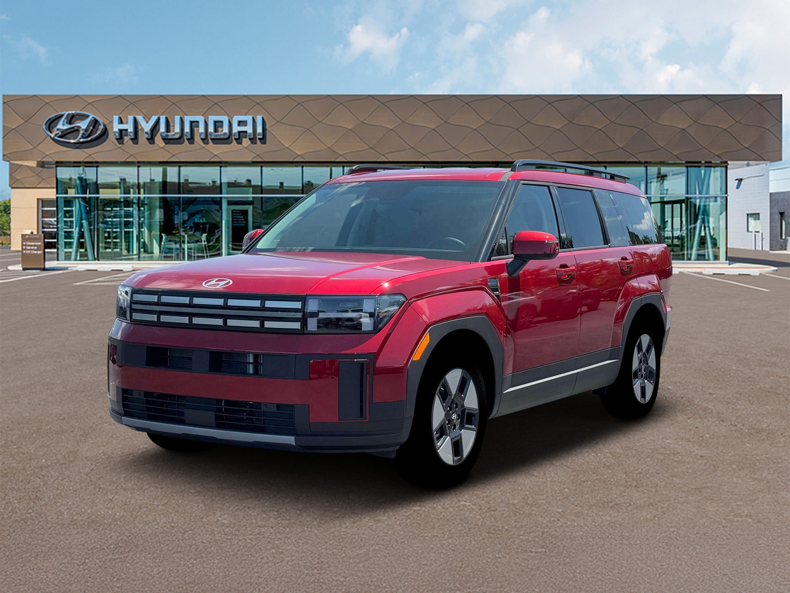 Photo view of 2026 Hyundai Santa Fe Hybrid in Red