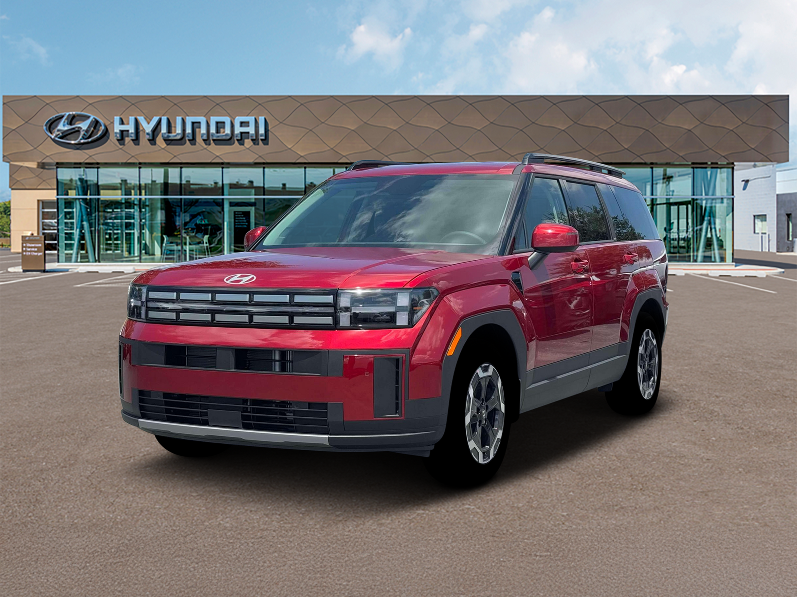 Photo view of 2026 Hyundai Santa Fe in Red