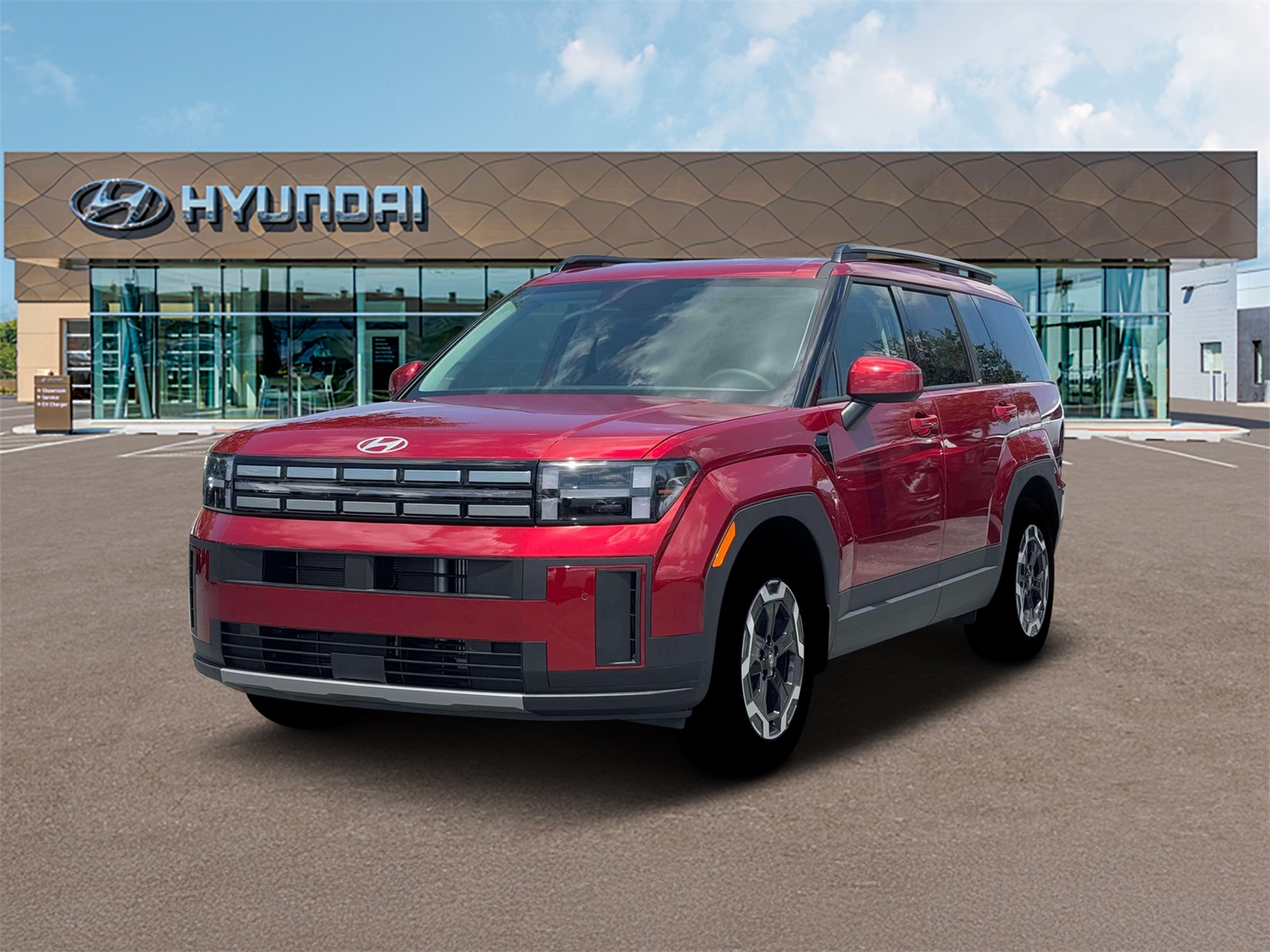 Photo view of 2026 Hyundai Santa Fe in Red