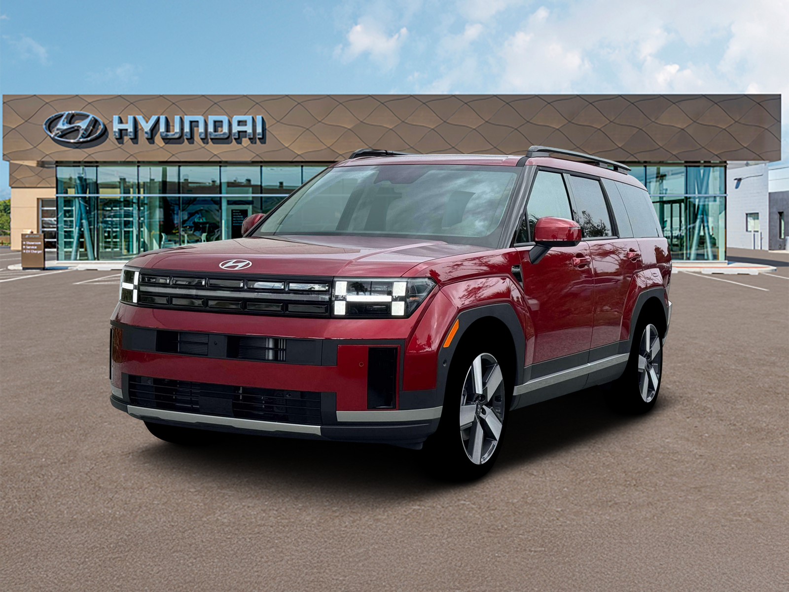 Photo view of 2026 Hyundai Santa Fe Hybrid in Red