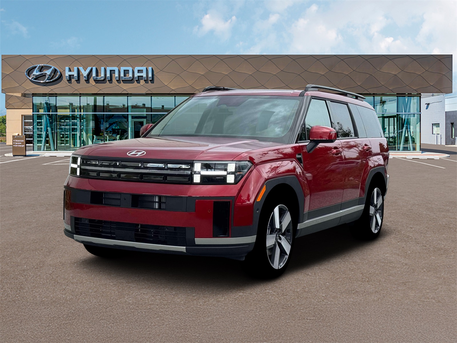 Photo view of 2026 Hyundai Santa Fe Hybrid in Red