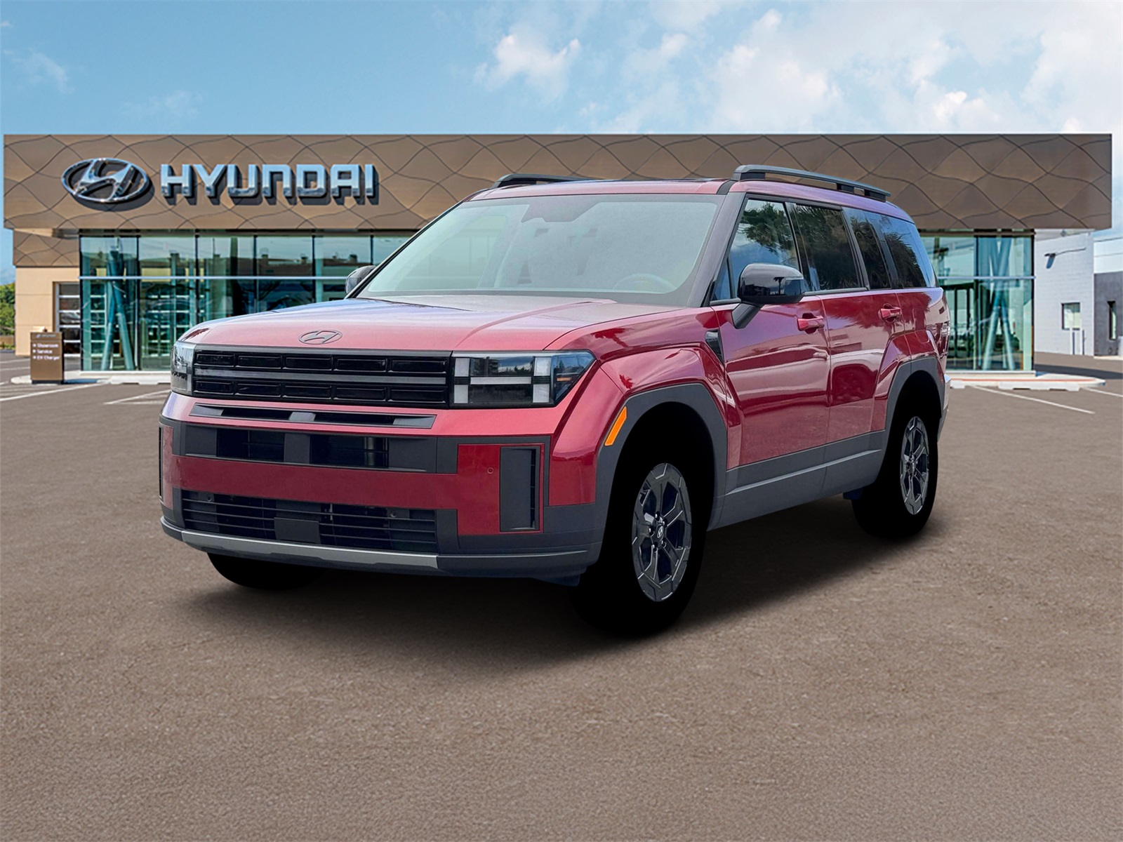 Photo view of 2026 Hyundai Santa Fe in Red