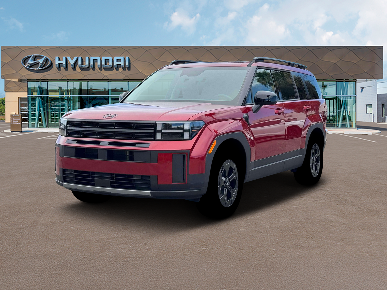 Photo view of 2026 Hyundai Santa Fe in Red