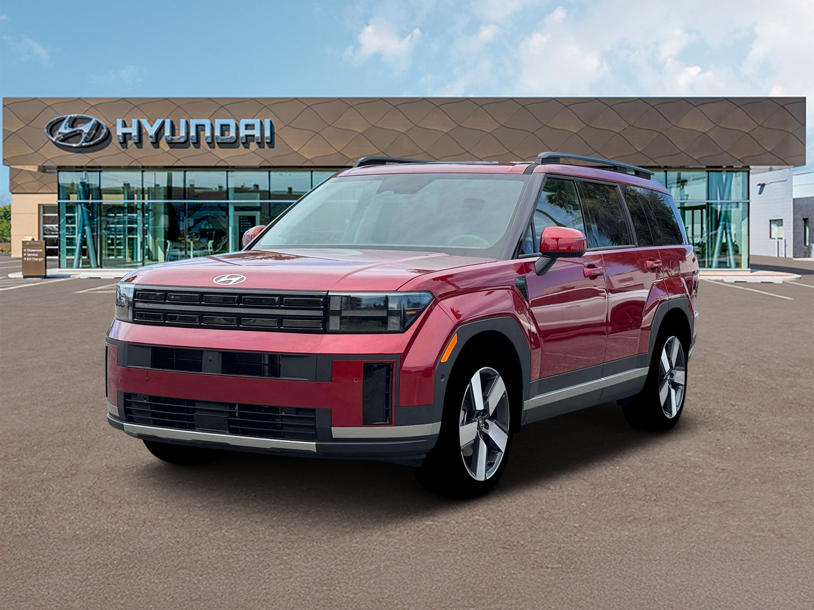 Photo view of 2026 Hyundai Santa Fe in Red