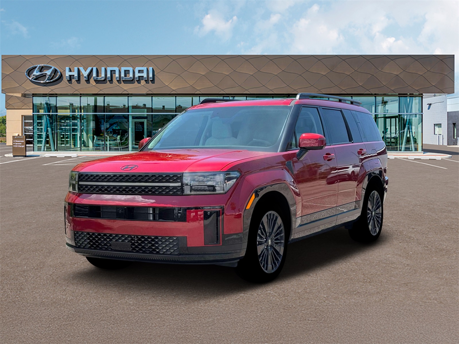 Photo view of 2026 Hyundai Santa Fe Hybrid in Red