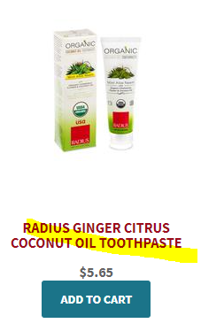 RADIUS MINT ALOE NEEM COCONUT OIL TOOTHPASTE