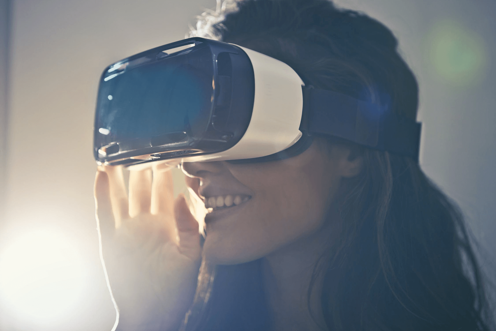 Woman Wearing Virtual Reality Headset