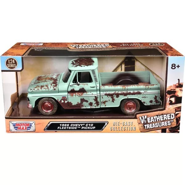 1:24 1966 Chevy C-10 Fleetside Pickup Truck "Weathered Treasures" (Light Green) 1:24 1966 Chevy C-10 Fleetside Pickup Truck "Weathered Treasures" (Light Green)