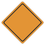 orange diamond shaped sign blank