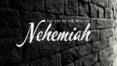 A brick wall with white text overlay