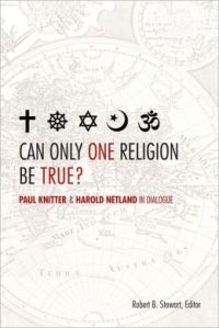 Book cover with different religious symbols over top a map