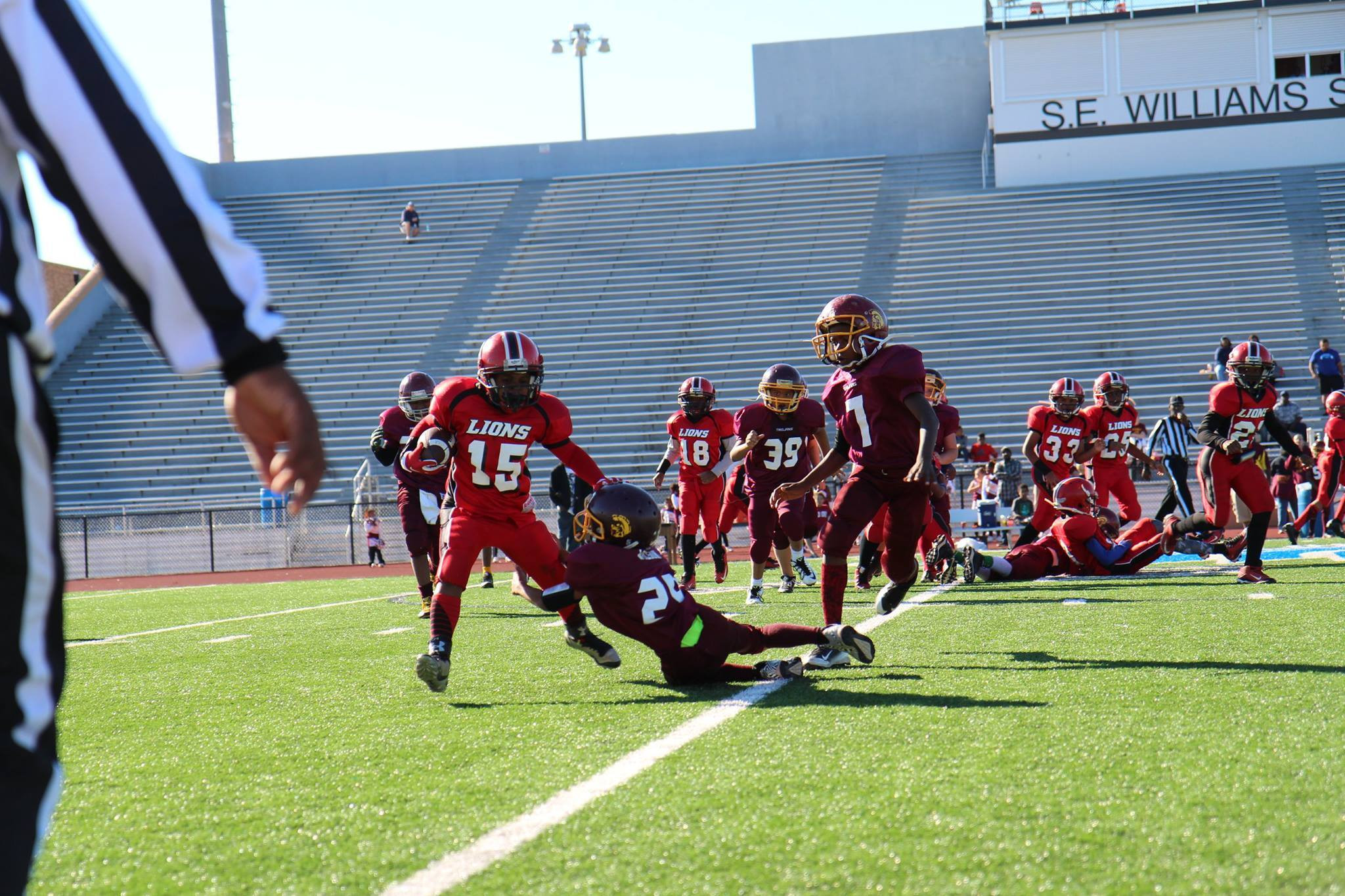 A youth football game