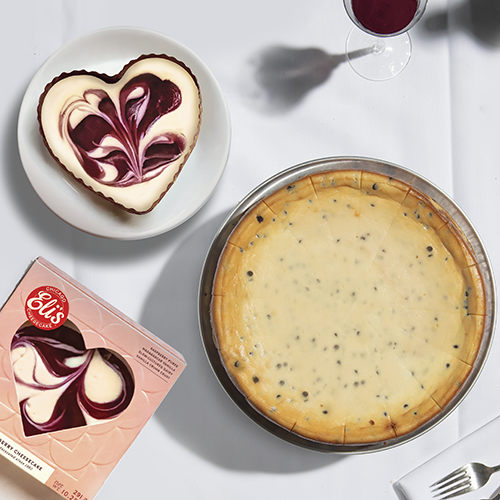 Chocolate Chip Cheesecake + Raspberry Heart Cheesecake