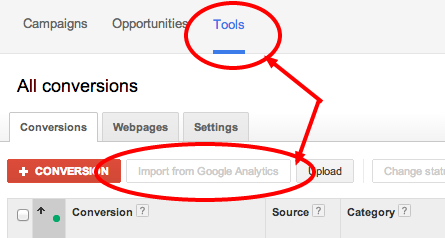 Import Google Analytics