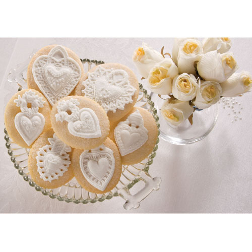 Four Hearts Cookie Mold, Fancy Flours