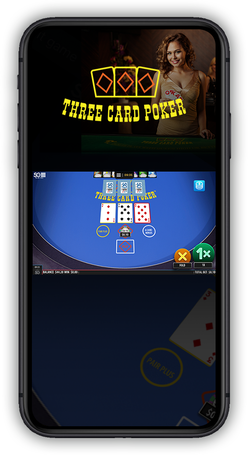 Three Card Poker on phone app