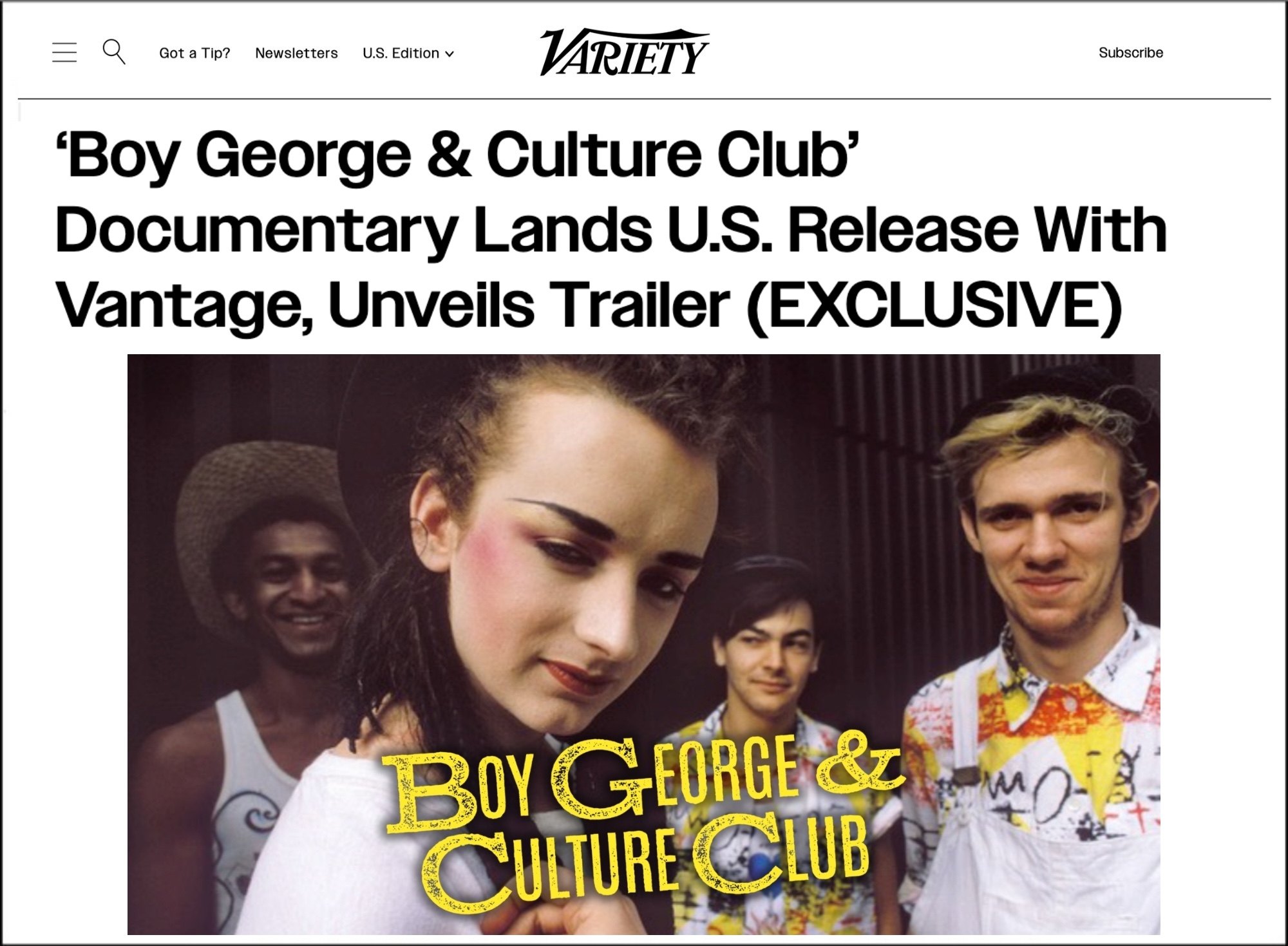 ‘Boy George & Culture Club’ Documentary Lands U.S. Release With Vantage, Unveils Trailer (EXCLUSIVE)