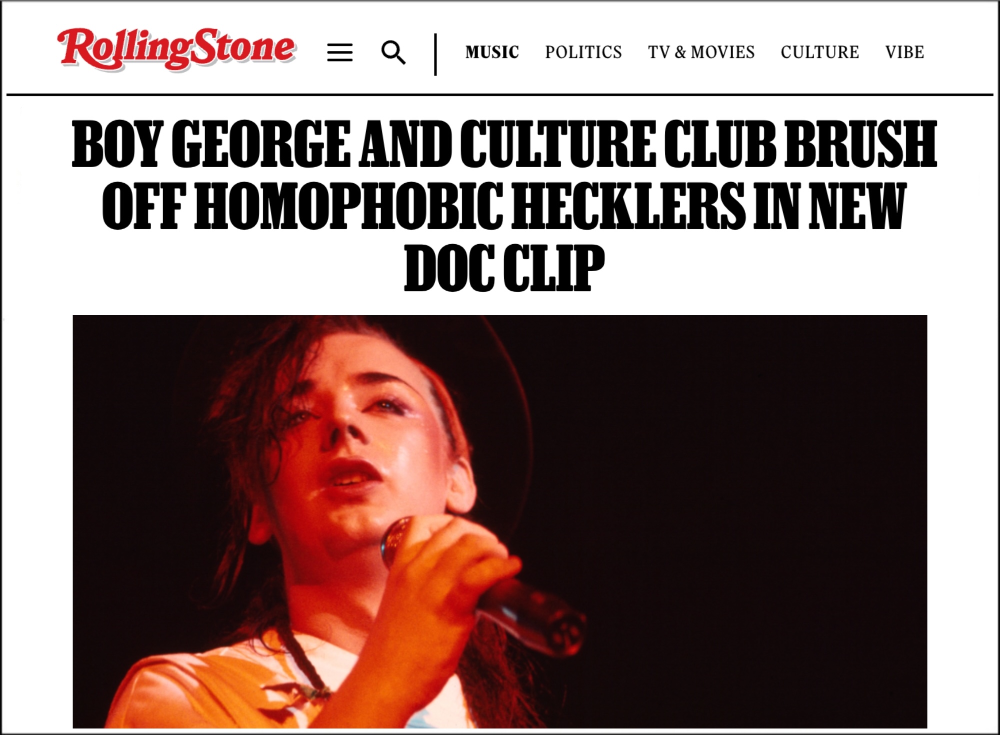 Boy George and Culture Club Brush Off Homophobic Hecklers in New Doc Clip