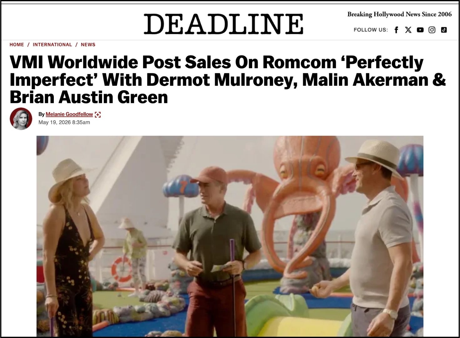 VMI Worldwide Post Sales On Romcom ‘Perfectly Imperfect’ With Dermot Mulroney, Malin Akerman & Brian Austin Green