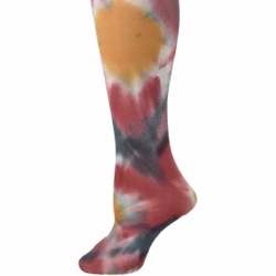 Tie Dye Grey&Red Tights-Large/Tall