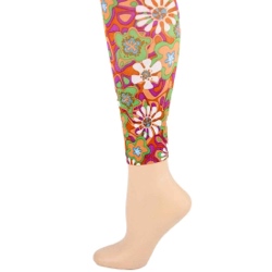Daisy Retro pk/red/grn Footless Tights-Large/Tall