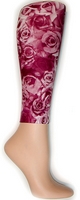 Burgundy Roses Footless Tights Burgundy Roses Footless Tights