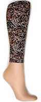 Floral Lace Brown Footless Tights-Large/Tall Floral Lace Brown Footless Tights-Large/Tall