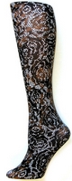 Floral Lace Brown Tights-Large/Tall