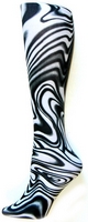 Black/White Swirl Tights-Large/Tall