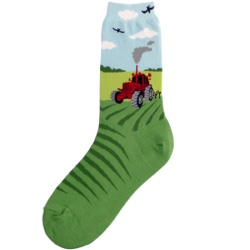 Red Farm Tractor  Women's Socks
