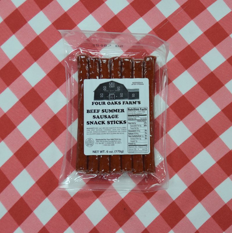 Beef Summer Sausage Snack Sticks 6 oz , Bacon, Ham & Sausage Four Oaks