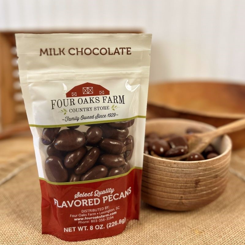 Chocolate Pecans 8 oz, Gourmet Pecans & Nuts Four Oaks Farm Country Store