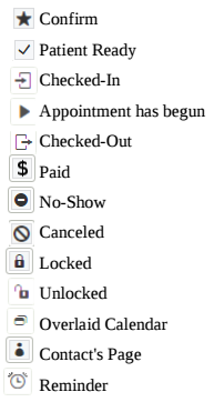 Calendar appointment status icons