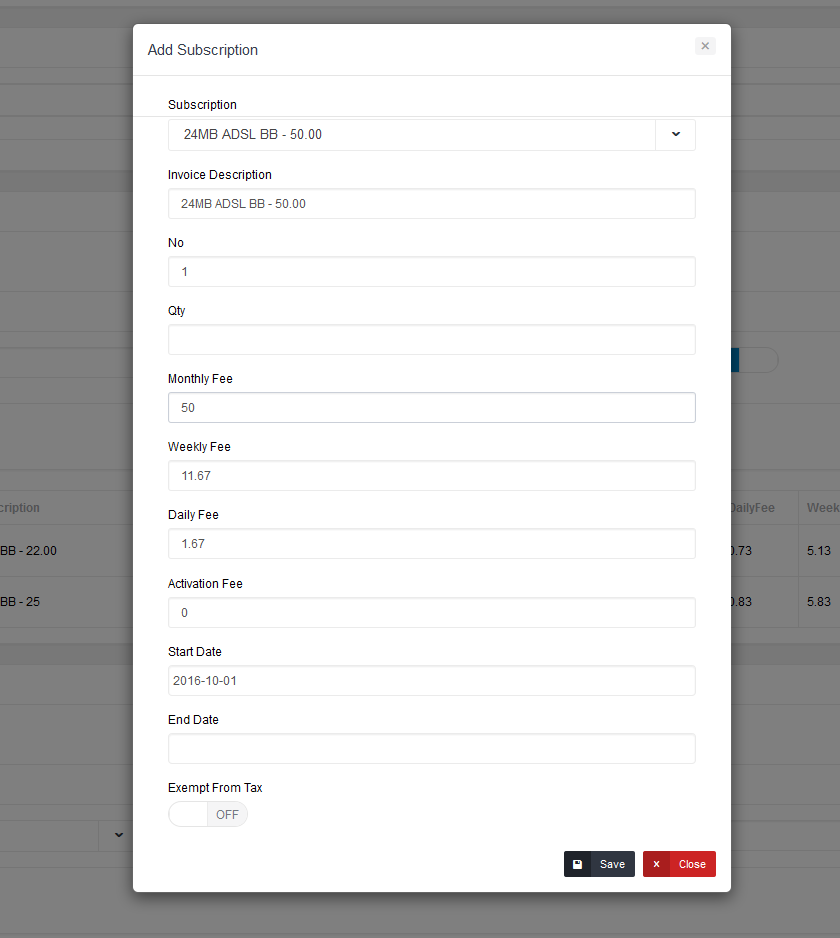 Subscriptions NEON Support