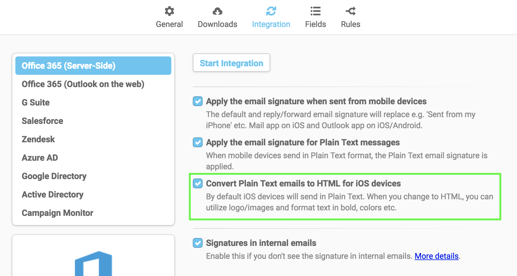 How To Change Mail On Ios To Html The Emaii Signature Web Portal Help Center