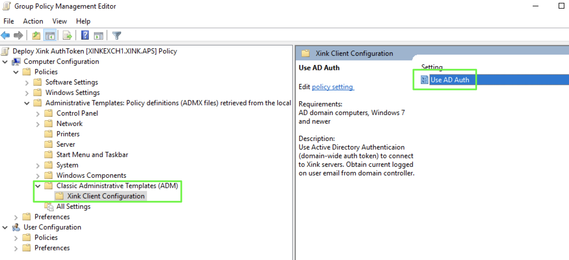 IT Pro Deploy Xink ADM File via GPO Template (Xink Token ID) The