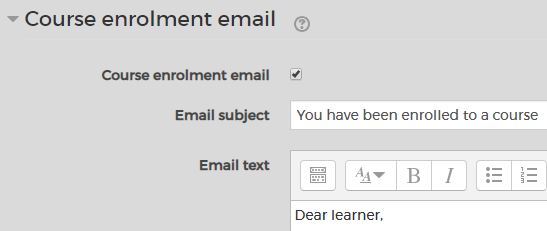 activated enrolment email