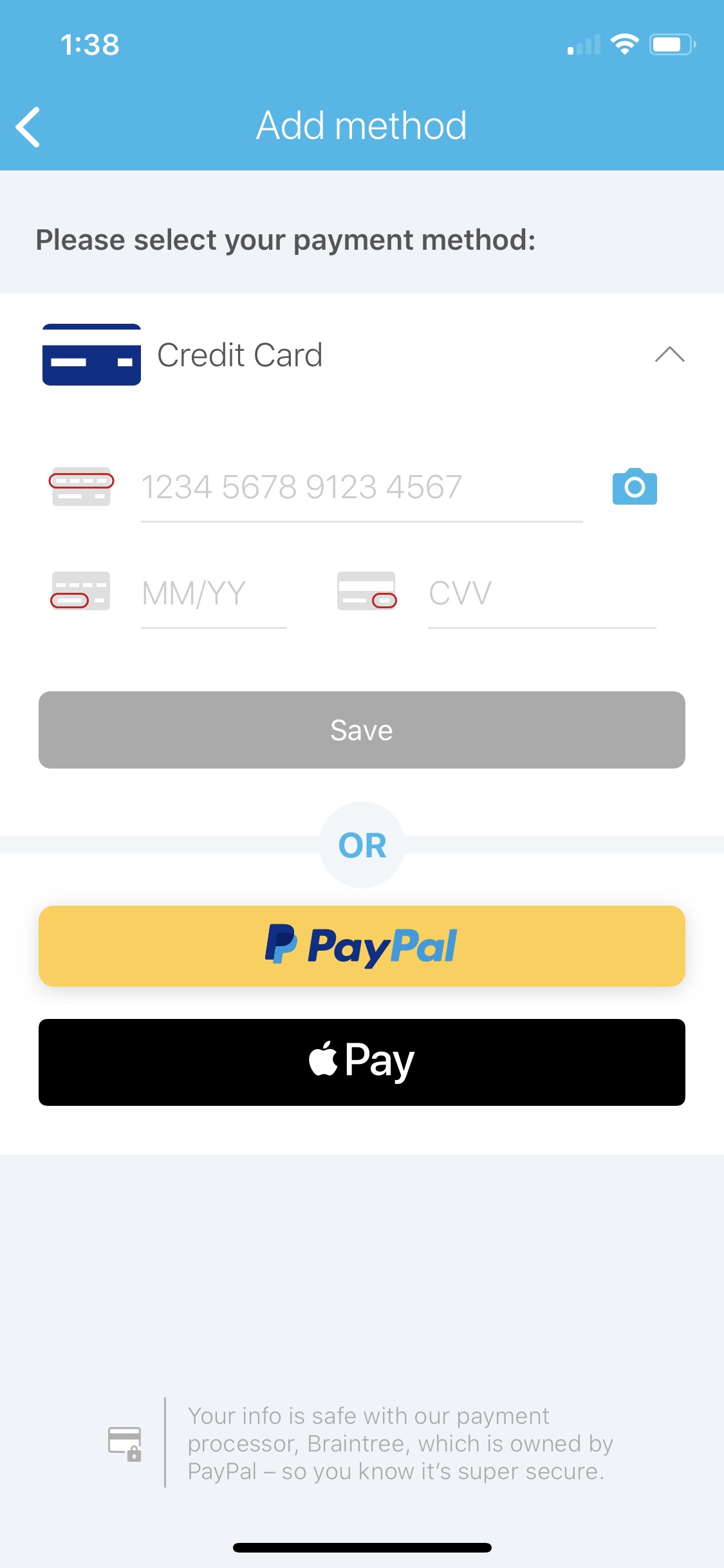 Add Payment Method - Via Mobile App