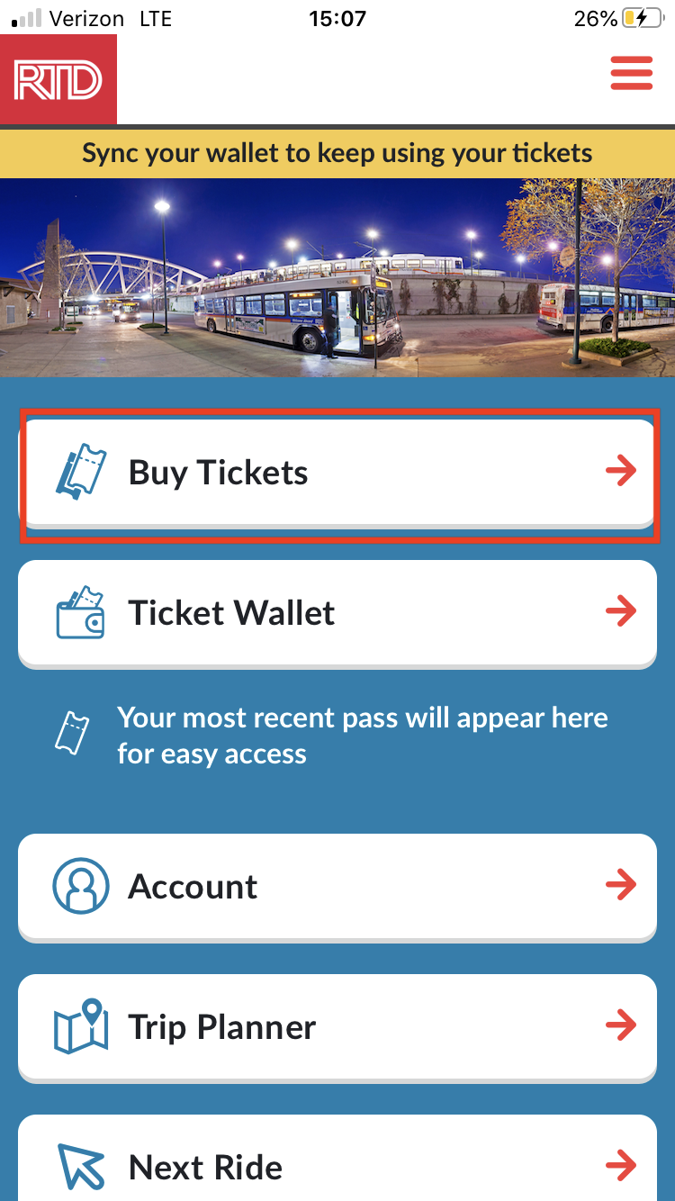 Home Page - RTD App