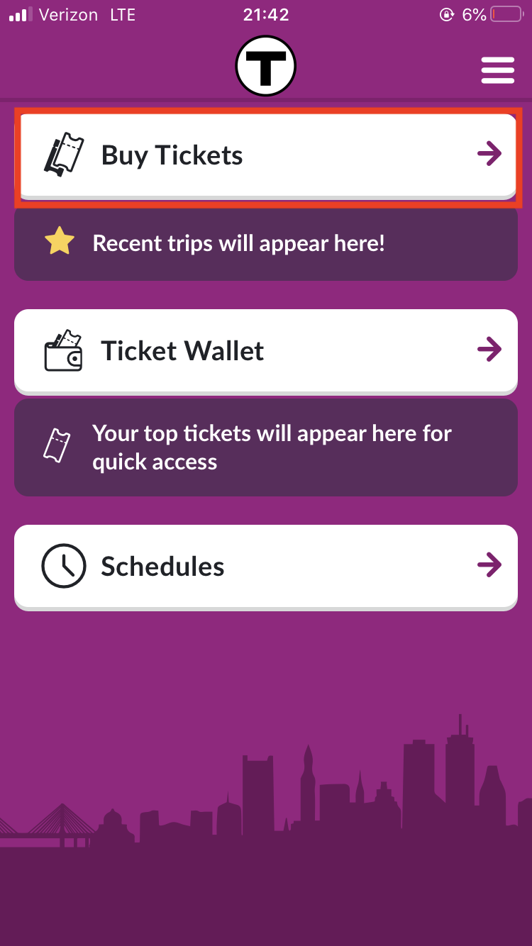 Home Page - mTicket App