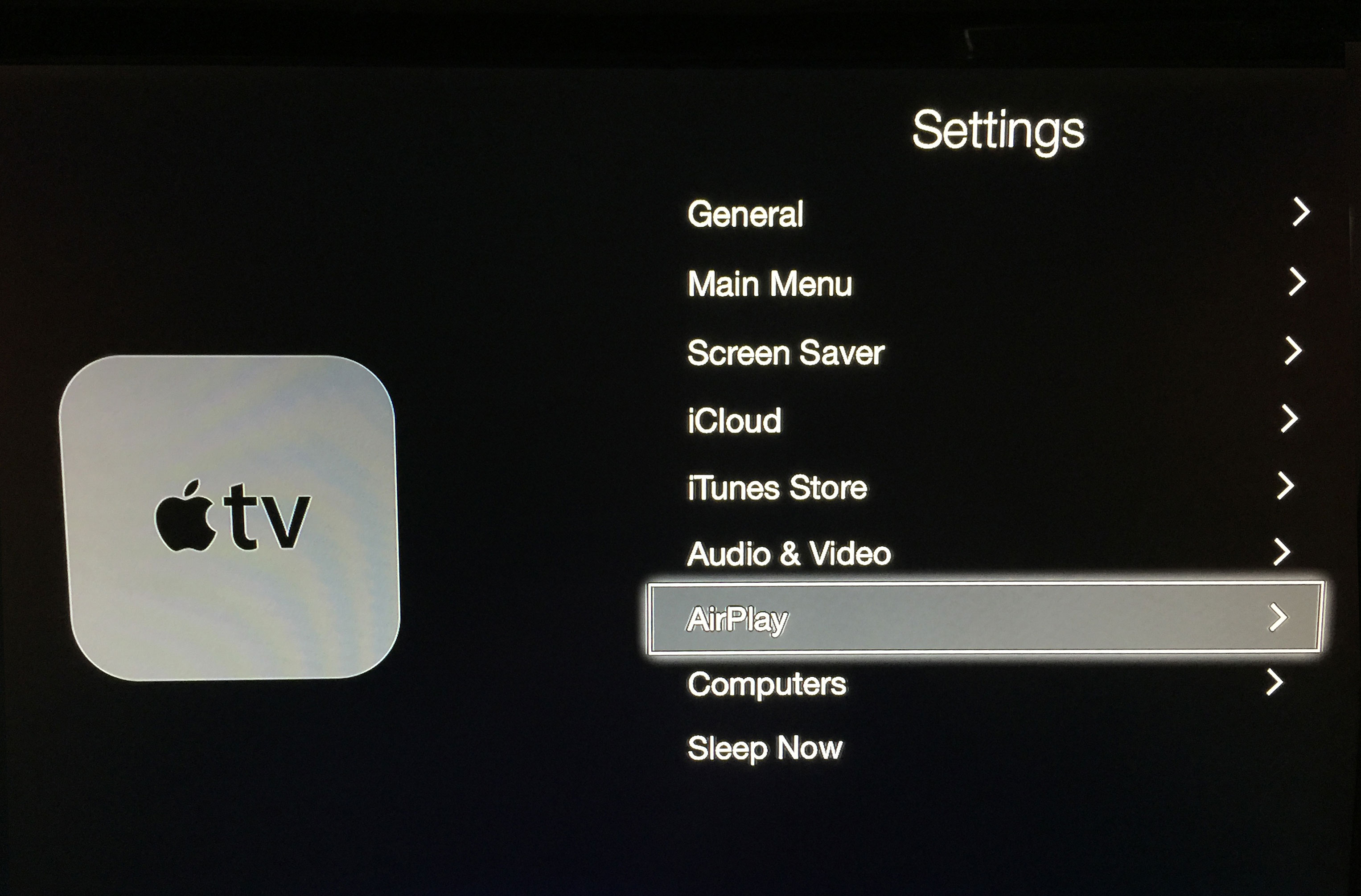 How to enable Conference Room Mode and display Ditto connection instructions on Apple TV 2 or 3