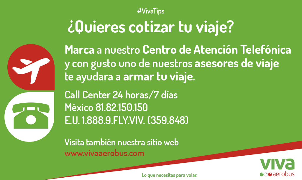 ¿Cuáles son los teléfonos del Call Center de Vivaaerobus?