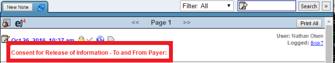 Consent title in Activity Log