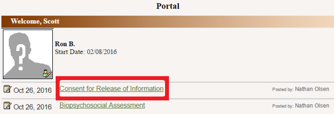 Consent title in Portal