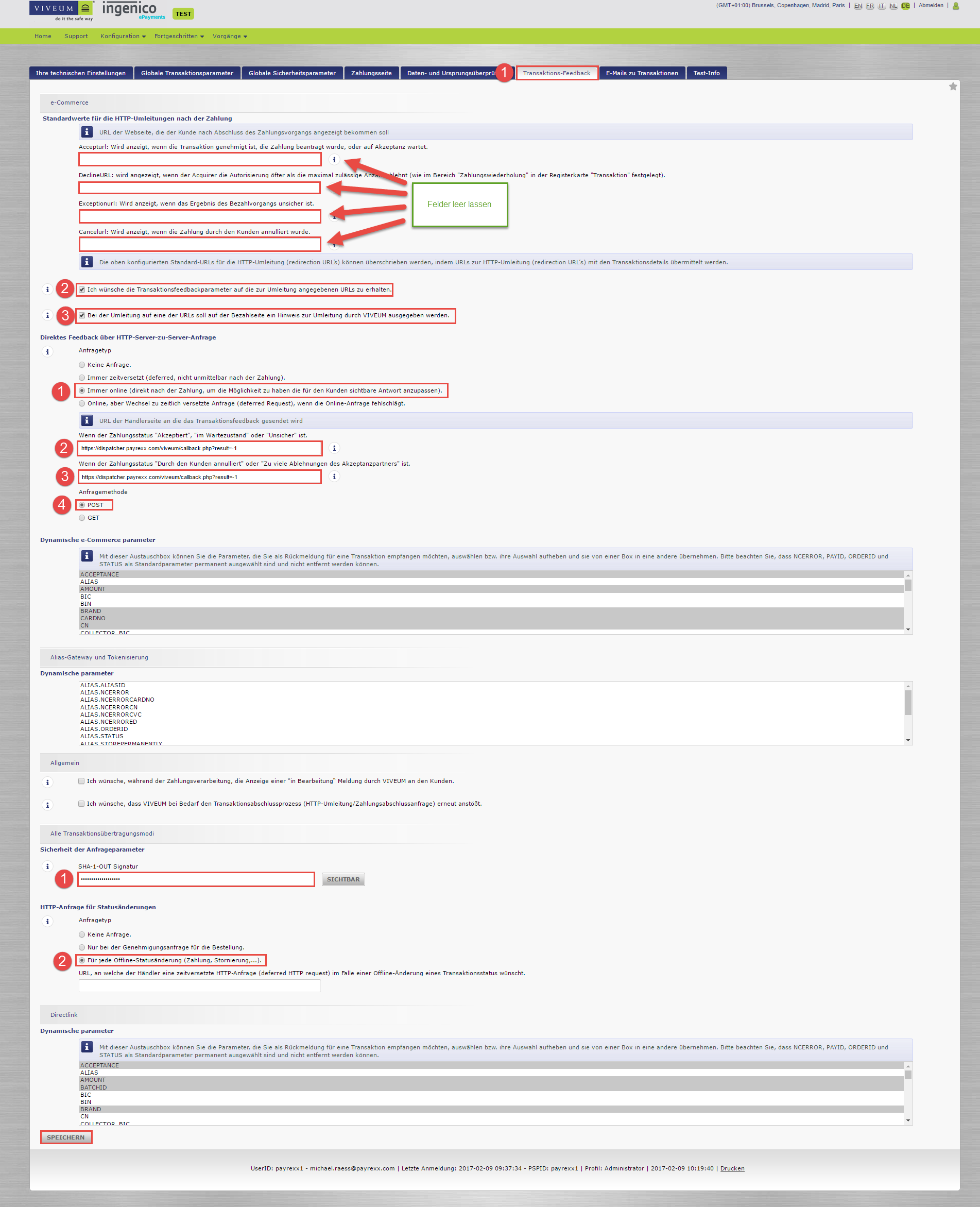 Transaktionsfeedback bei VIVEUM