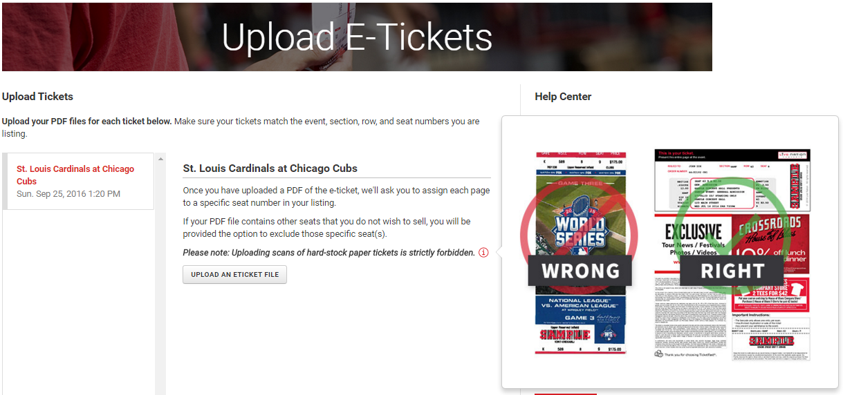 How do I upload tickets when creating a listing? Vivid Seats Customer Support